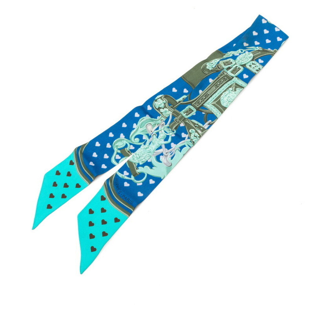 Hermes Twilly Brides de gala LOVE Scarf Muffler Blue Silk Women's HERMES